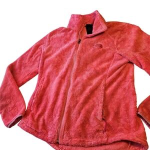 The North Face Jacket Womens Medium Pink Full Zip Fleece High Pile Soft Cozy